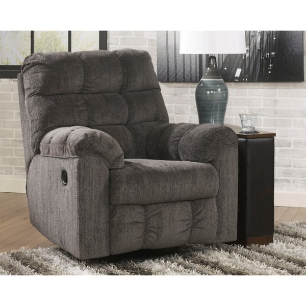 Shop Acieona Contemporary Swivel Rocker Recliner Slate