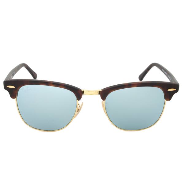 Shop Ray Ban Clubmaster Rb3016 Unisex Tortoise Frame Silver Flash Lens Sunglasses Black Overstock