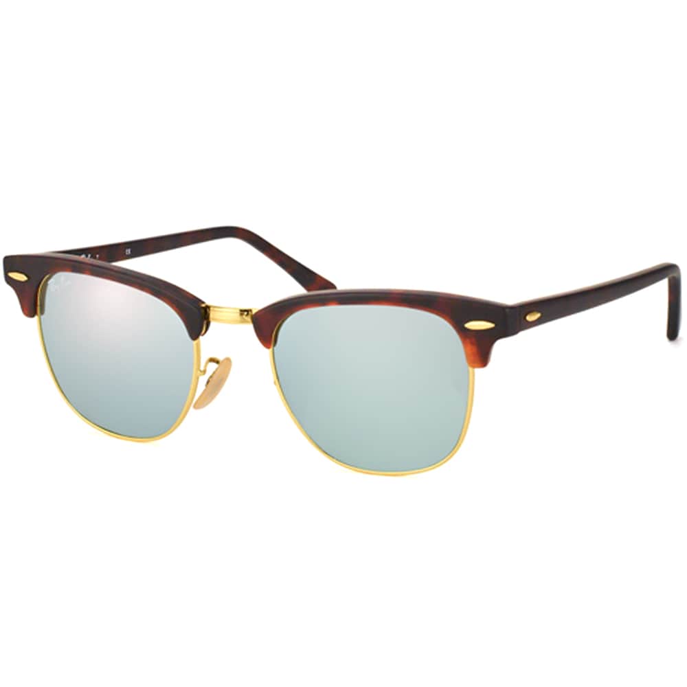 Ray Ban Clubmaster Rb3016 Unisex Tortoise Frame Silver Flash Lens