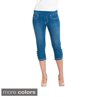 womens denim pedal pushers