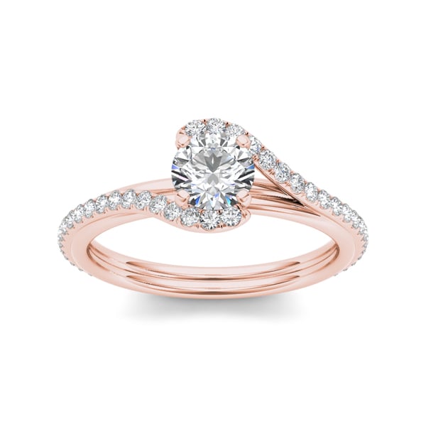 Auriya 14k Rose Gold 1ct TDW Cushion Diamond Bridal Ring Set (H I, SI1