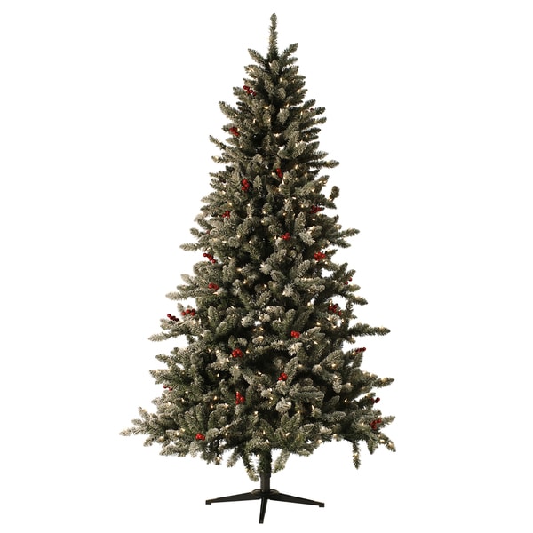 foot Pre lit Berry Flocked Tree   16566711   Shopping