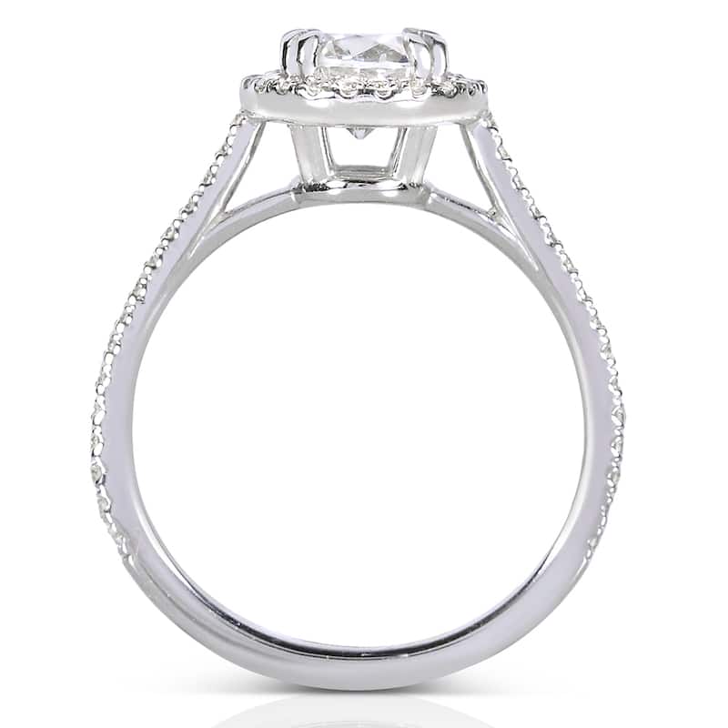 Annello by Kobelli The Nora 14k White Gold 1 1/3ct TDW Round-cut Diamond Halo Engagement Ring