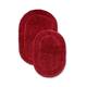 Miranda Haus Cotton Non-slip Oval 2-piece Bath Rug Set - Burgundy