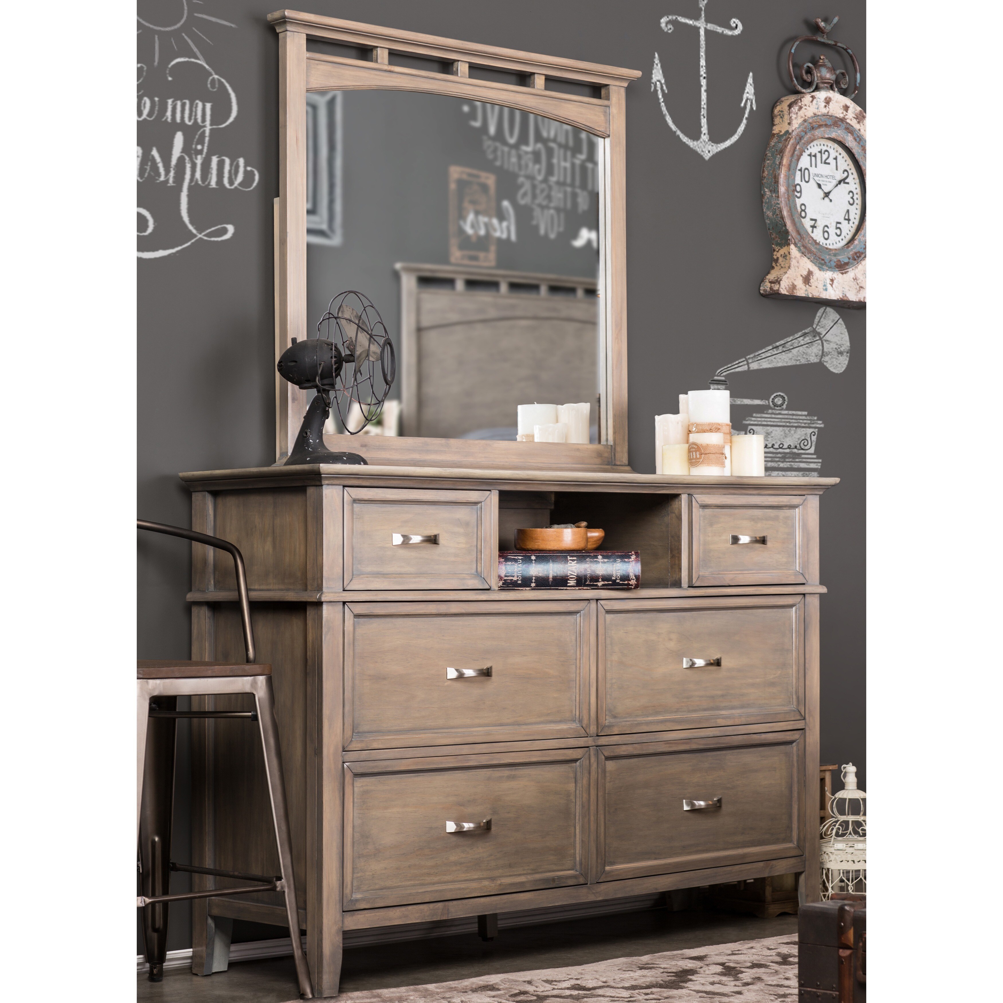 Shop Furniture Of America Reas Rustic Oak 2 Piece Dresser And