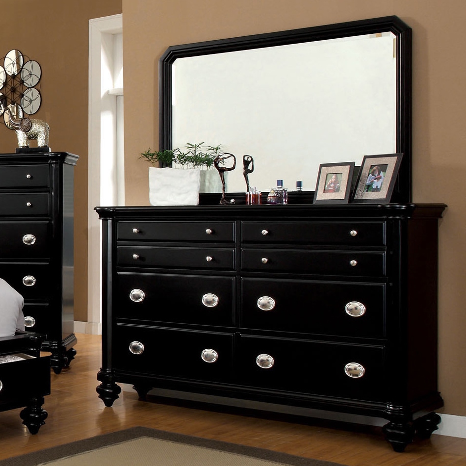 Shop Furniture of America Selinea Modern Black 2-Piece Dresser and