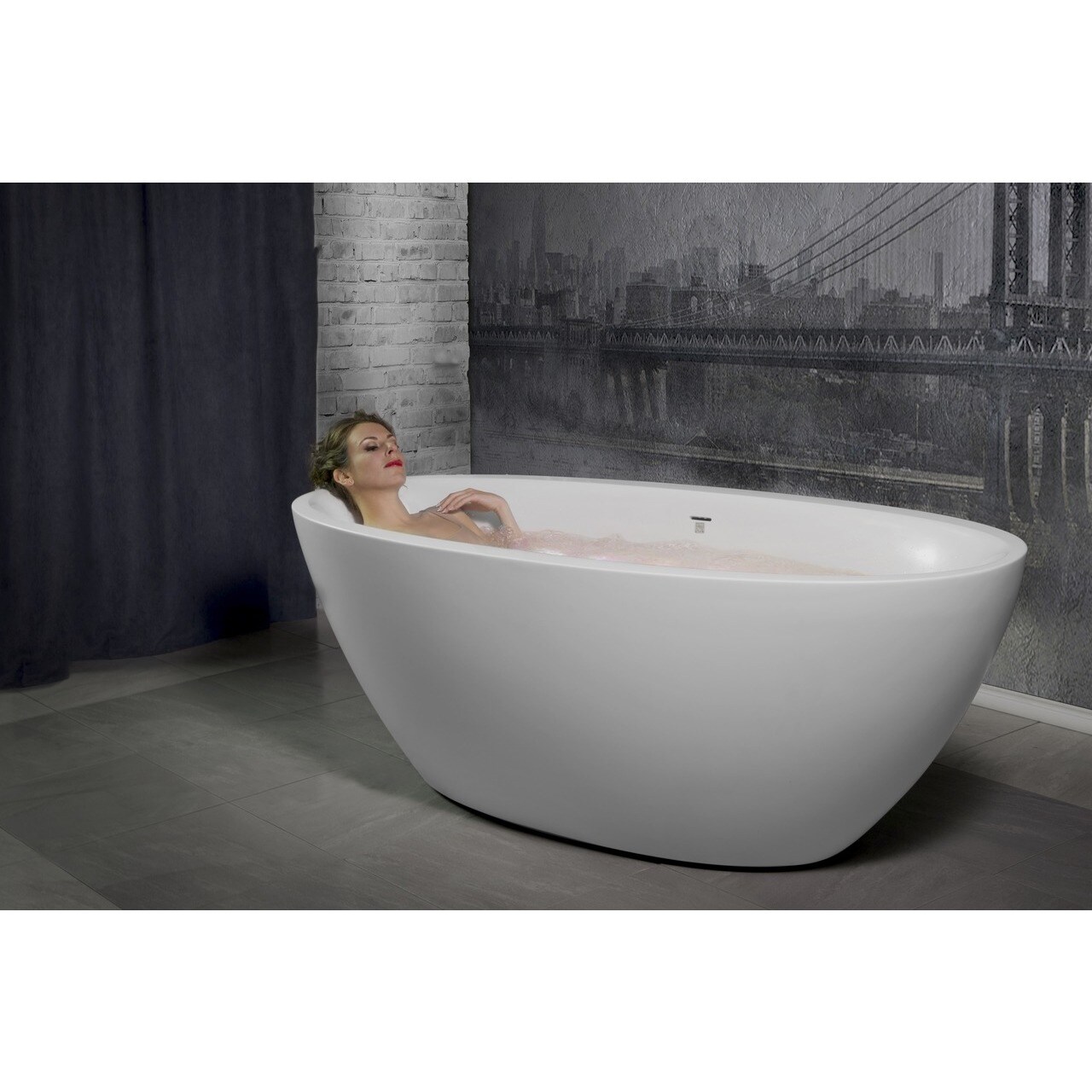 Aquatica Sensuality-Wht Freestanding Solid Surface Bathtub