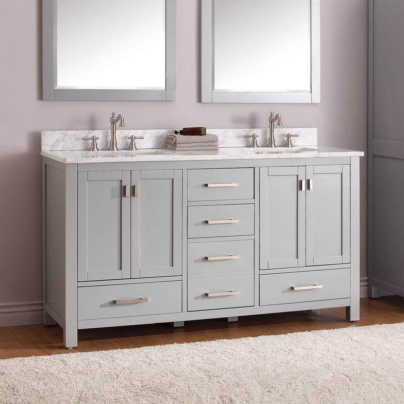 Avanity Modero 61-inch Double Vanity Combo in Chilled Gray with Top and Sink