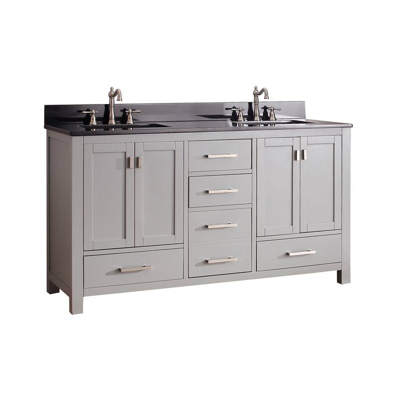 Avanity Modero 61-inch Double Vanity Combo in Chilled Gray with Top and Sink