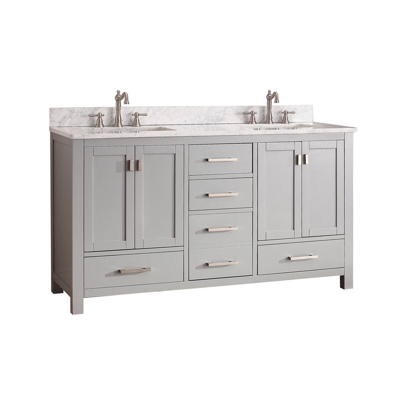Avanity Modero 61-inch Double Vanity Combo in Chilled Gray with Top and Sink