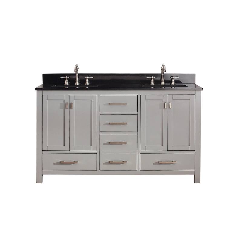 Avanity Modero 61-inch Double Vanity Combo in Chilled Gray with Top and Sink