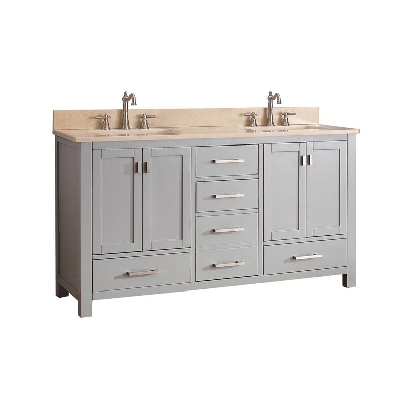Avanity Modero 61-inch Double Vanity Combo in Chilled Gray with Top and Sink