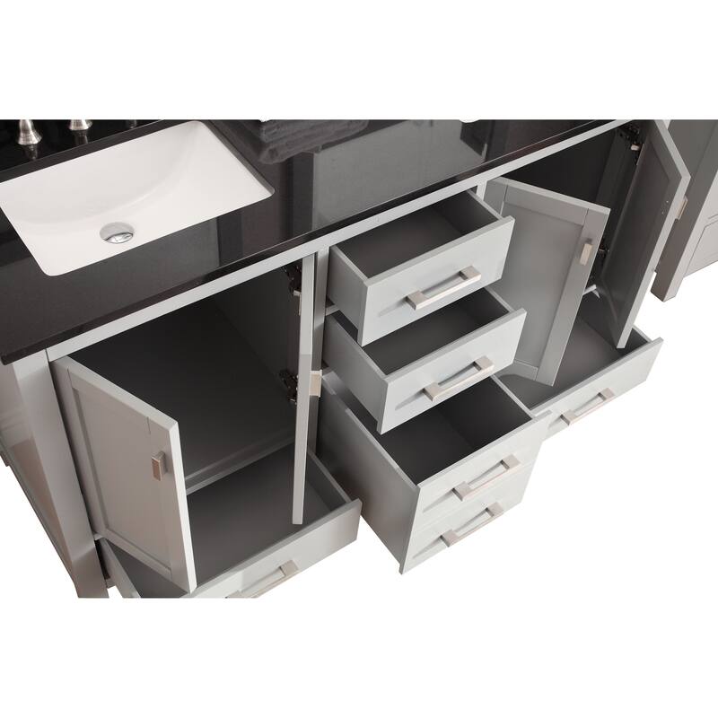 Avanity Modero 61-inch Double Vanity Combo in Chilled Gray with Top and Sink