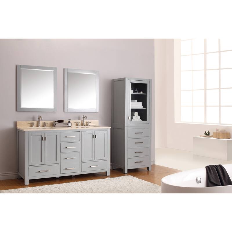 Avanity Modero 61-inch Double Vanity Combo in Chilled Gray with Top and Sink