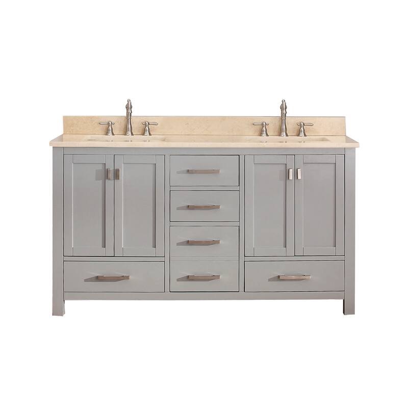 Avanity Modero 61-inch Double Vanity Combo in Chilled Gray with Top and Sink