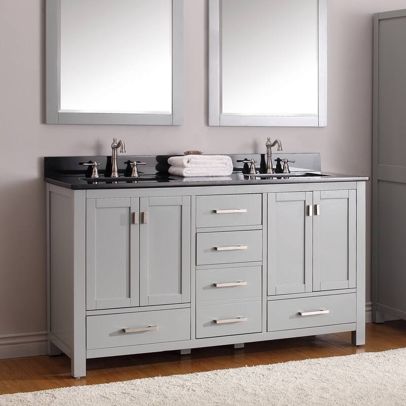 Avanity Modero 61-inch Double Vanity Combo in Chilled Gray with Top and Sink