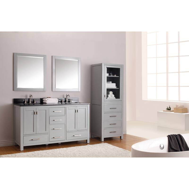 Avanity Modero 61-inch Double Vanity Combo in Chilled Gray with Top and Sink