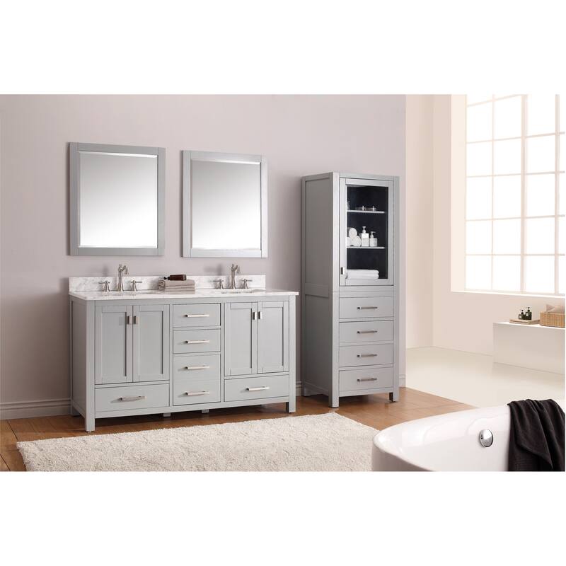 Avanity Modero 61-inch Double Vanity Combo in Chilled Gray with Top and Sink
