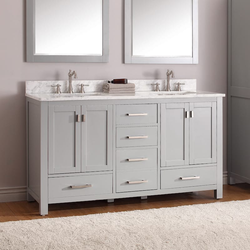 Avanity Modero 61-inch Double Vanity Combo in Chilled Gray with Top and Sink