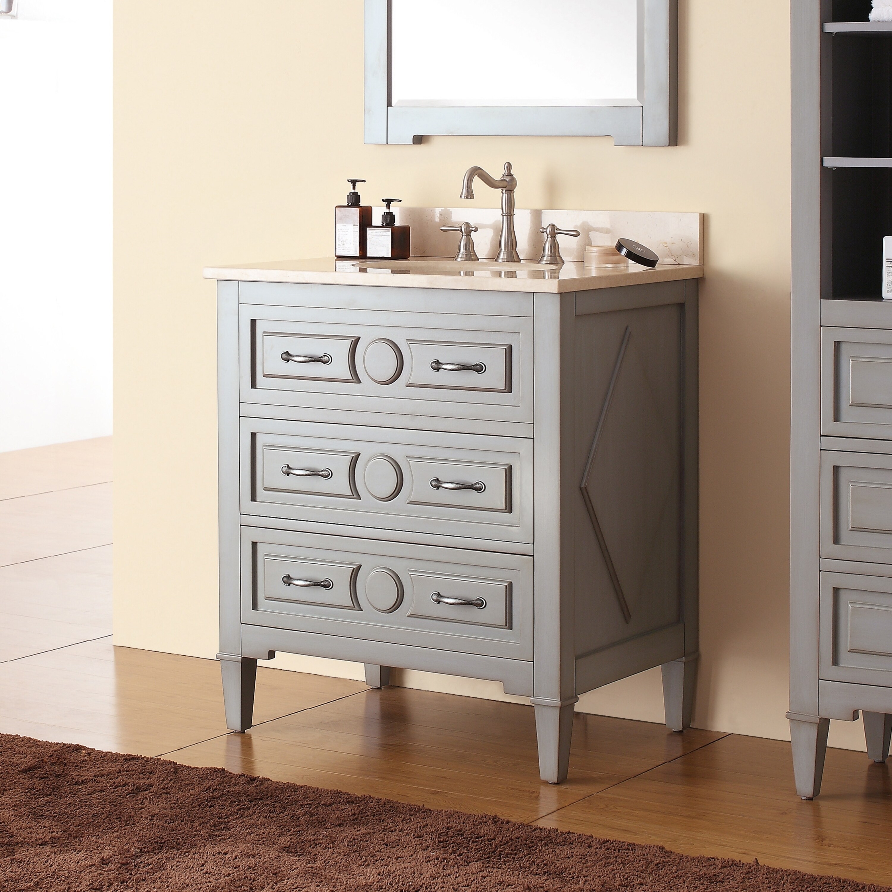 Shop Avanity Kelly 30 Inch Vanity Combo In Grayish Blue With Top