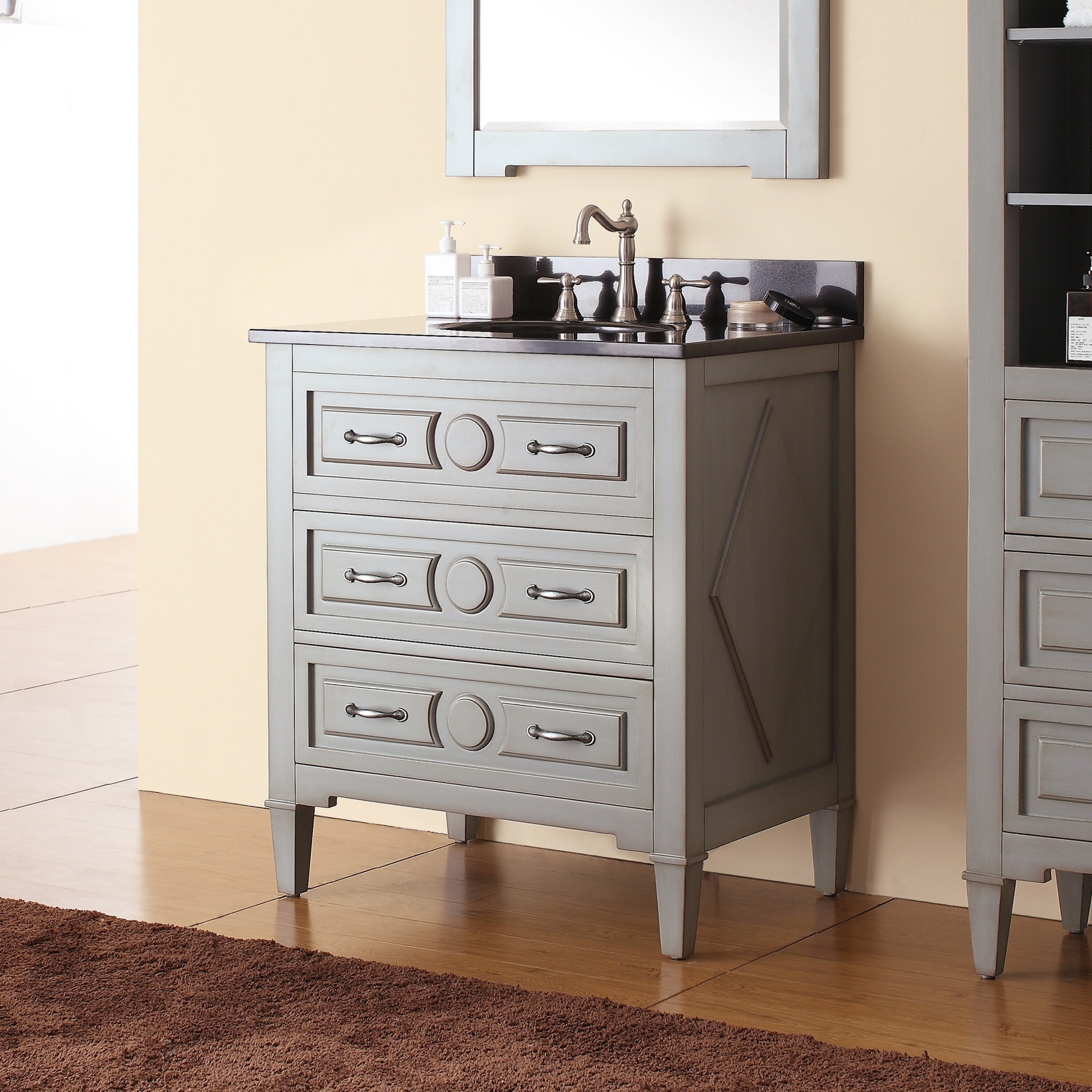 Avanity Kelly 30 Inch Vanity Combo In Grayish Blue With Top For