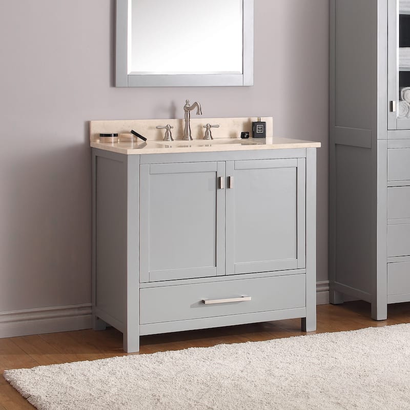 Avanity Modero 37-inch Vanity Combo in Chilled Gray with Top and Sink