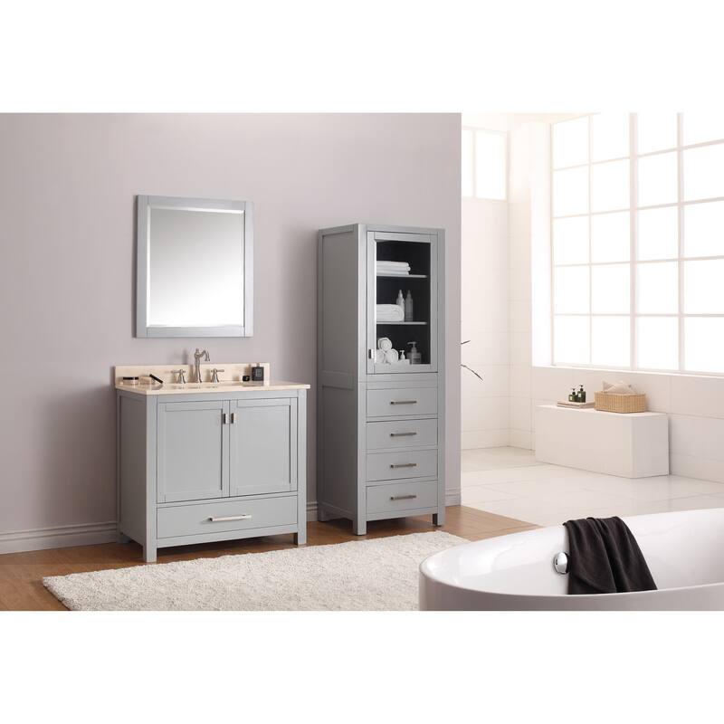Avanity Modero 37-inch Vanity Combo in Chilled Gray with Top and Sink