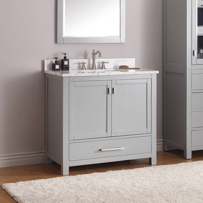 Avanity Modero 37-inch Vanity Combo in Chilled Gray with Top and Sink