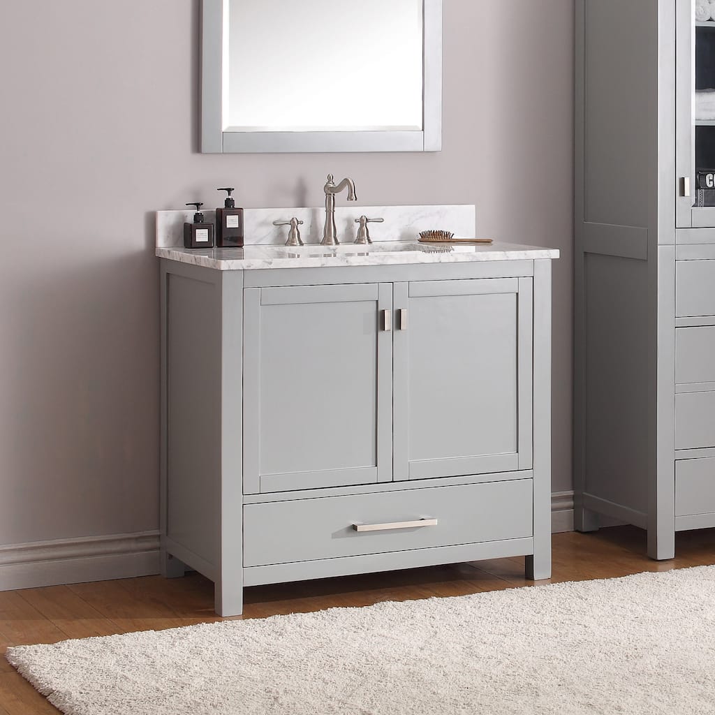 Avanity Modero 37-inch Vanity Combo in Chilled Gray with Top and Sink