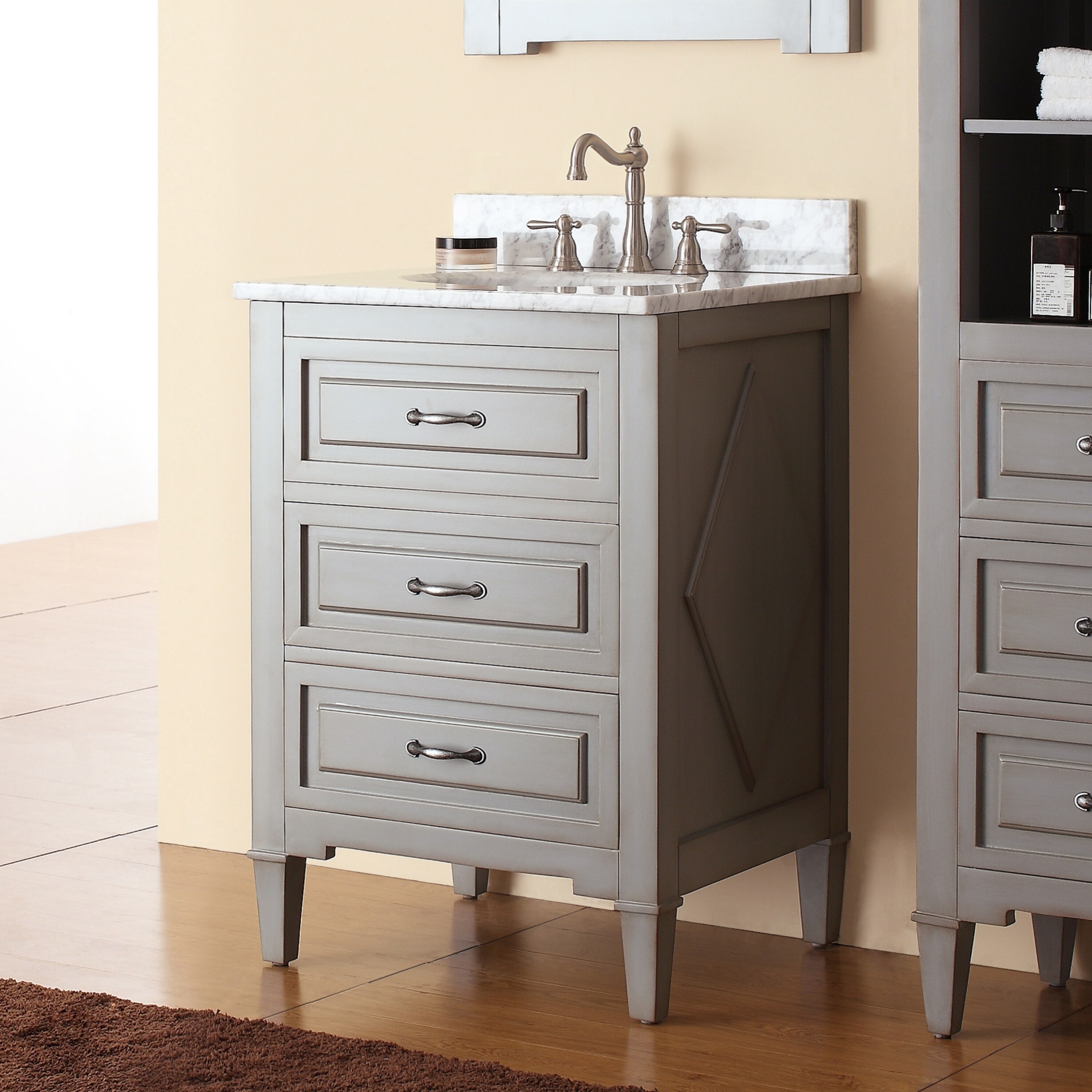 Shop Avanity Kelly 24-inch Vanity Combo in Grayish Blue with Top and Sink - Free Shipping Today 