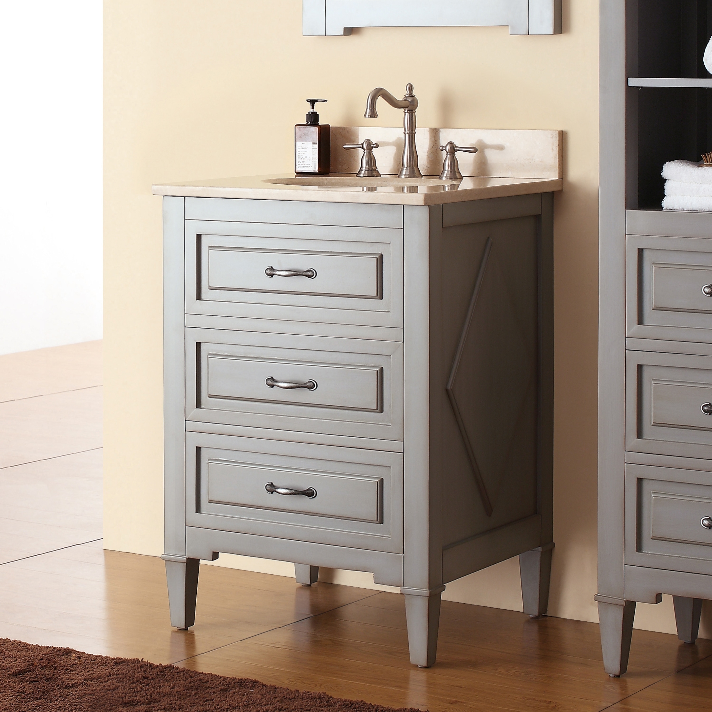 Avanity Kelly 24 inch Vanity Combo in Grayish Blue with Top and 