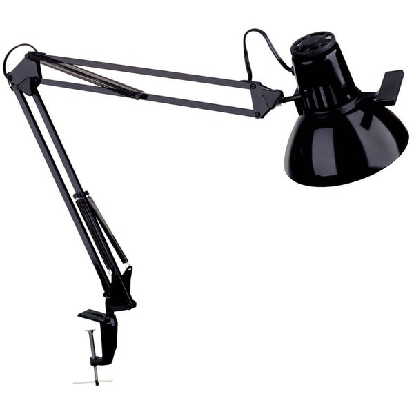 Shop Glossy Black 1light Clampon Task Lamp Free Shipping Today