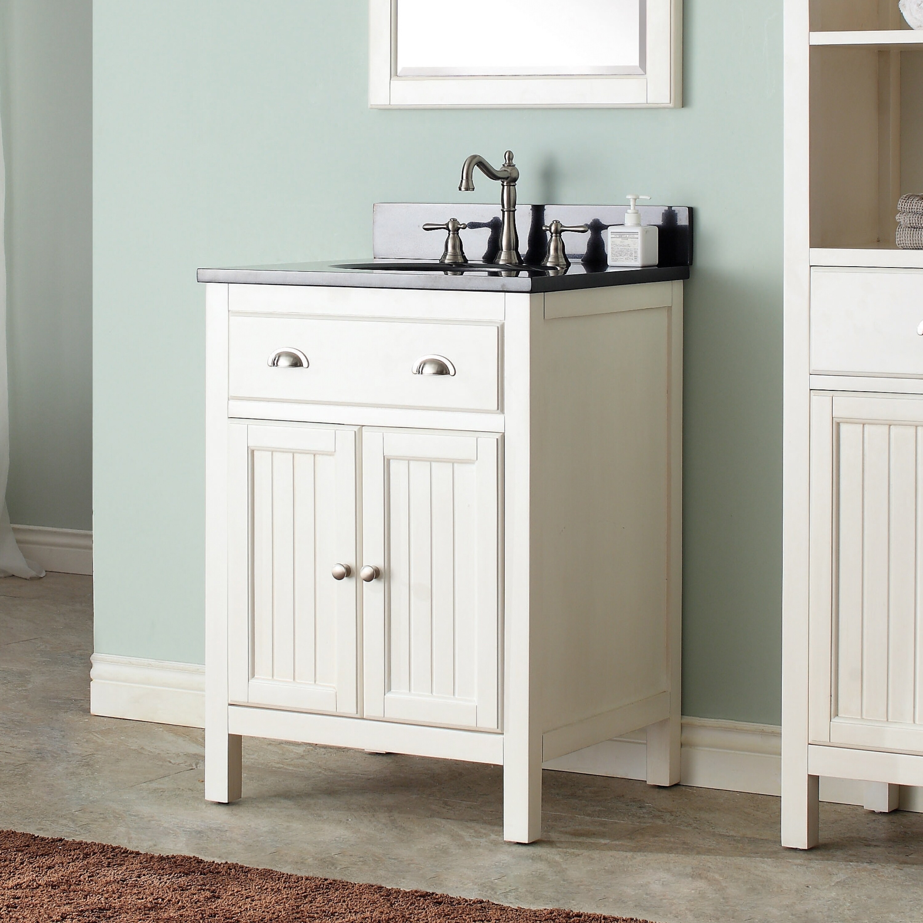 Avanity Hamilton French White 24 Inch Vanity Combo With Top And Sink Overstock 9378840 Carrara White Marble