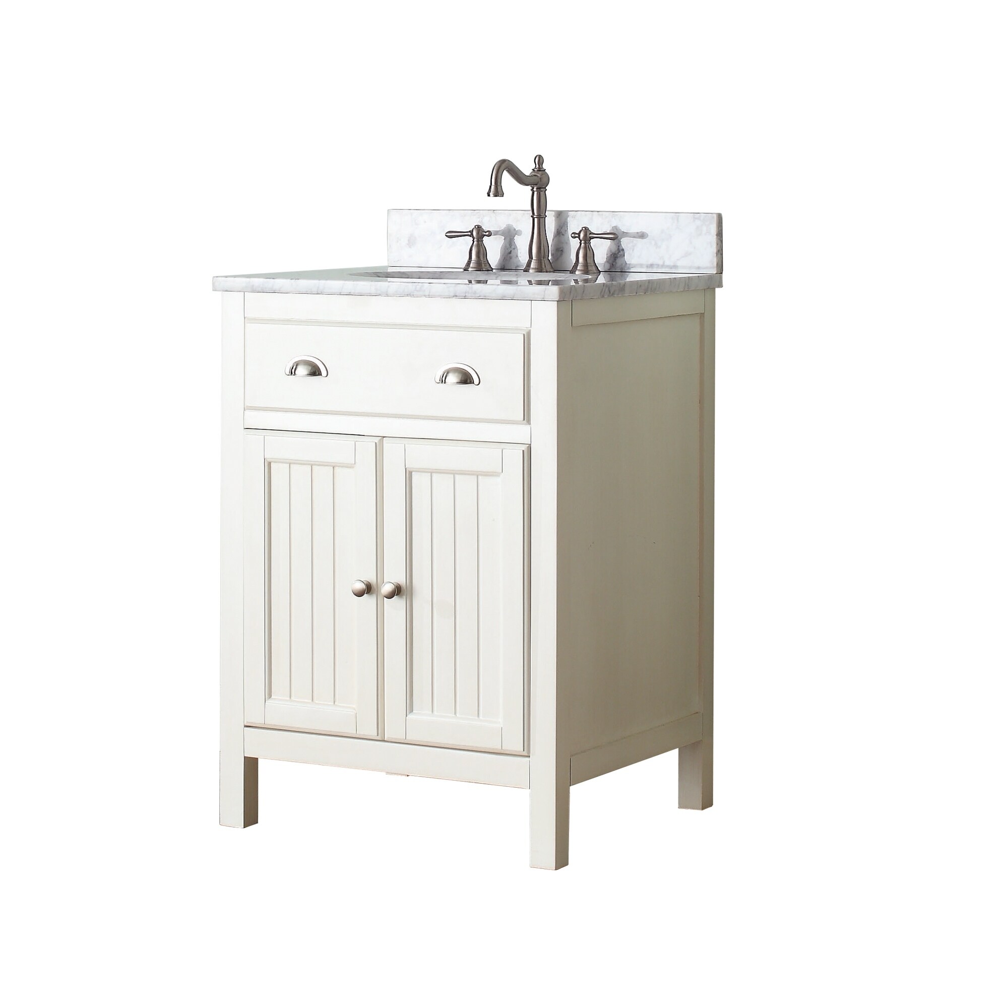 Shop Avanity Hamilton French White 24 Inch Vanity Combo With Top And Sink Overstock 9378840