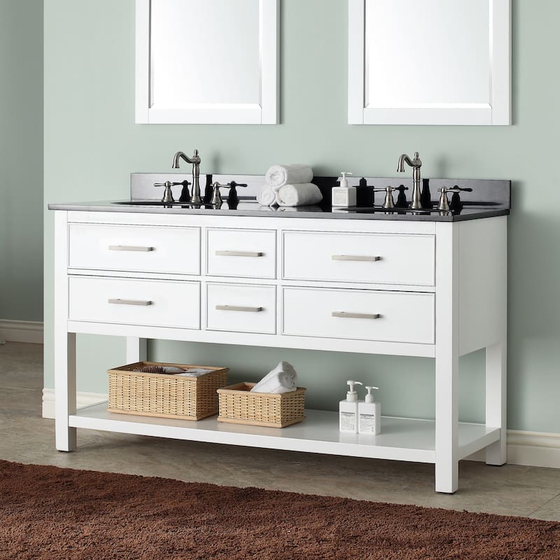 Avanity Brooks 61-inch White Vanity Combo with Top and Sink