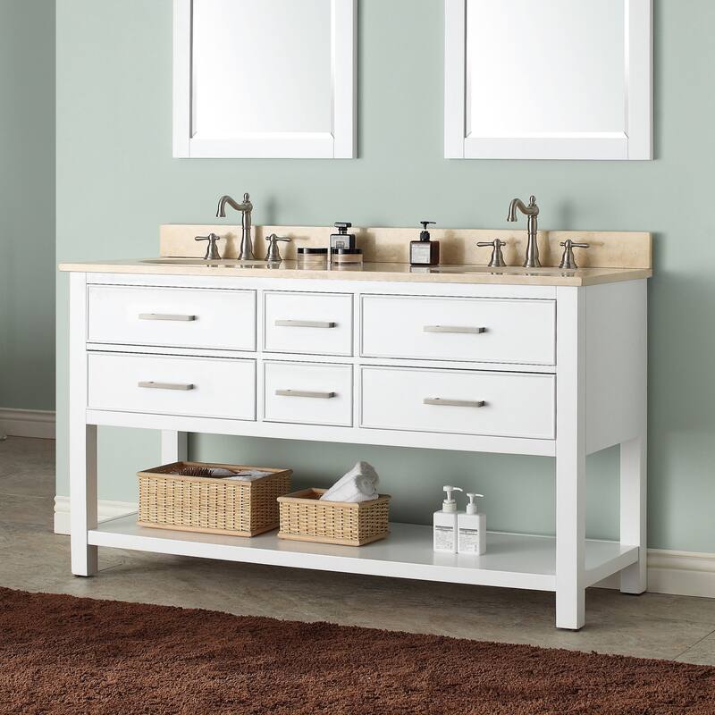 Avanity Brooks 61-inch White Vanity Combo with Top and Sink