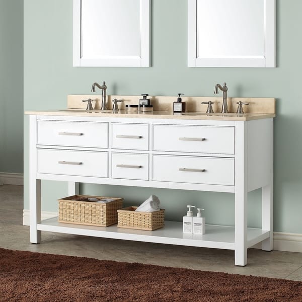 Shop Avanity Brooks 61 Inch White Vanity Combo With Top And Sink Free Shipping Today Overstock 9378856