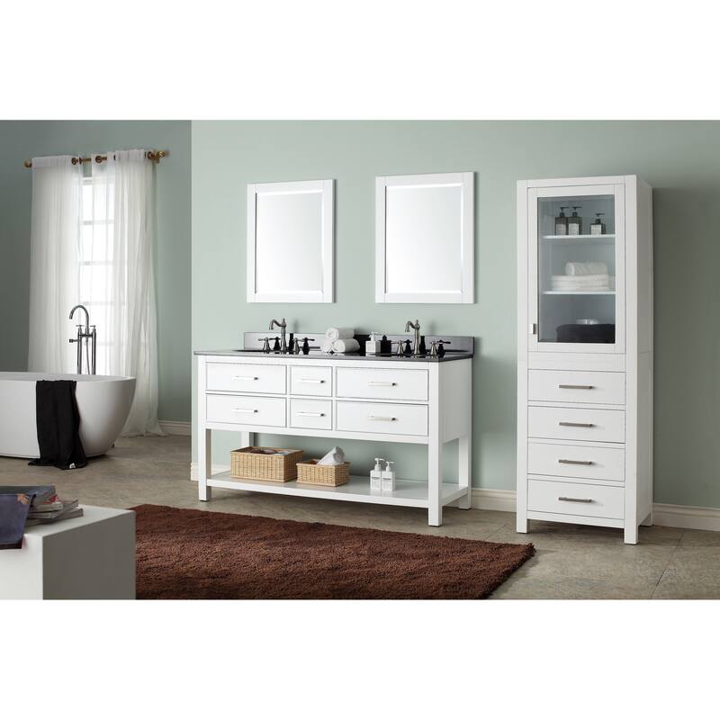 Avanity Brooks 61-inch White Vanity Combo with Top and Sink