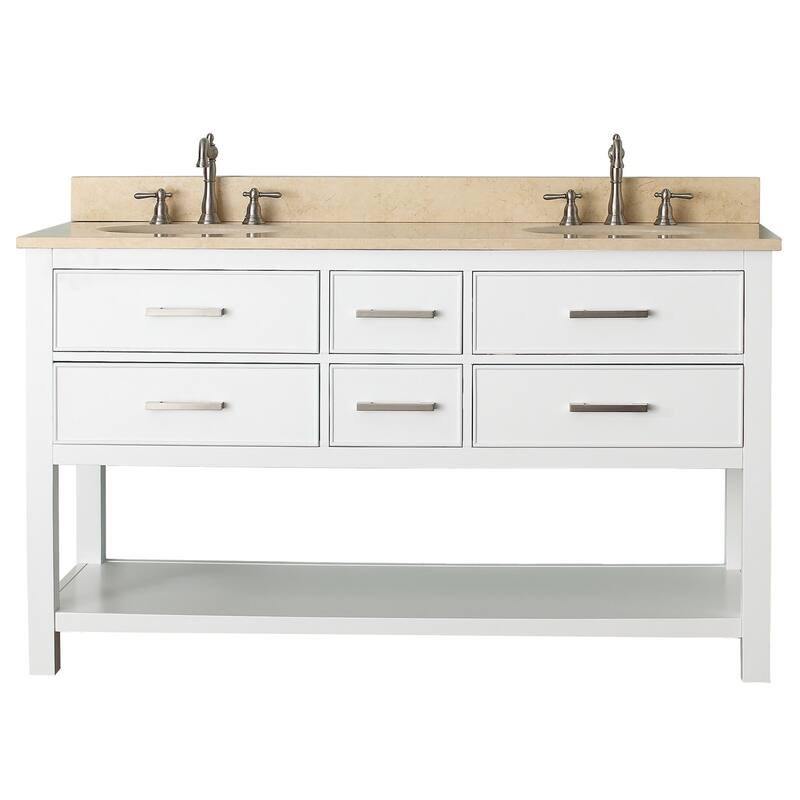 Avanity Brooks 61-inch White Vanity Combo with Top and Sink