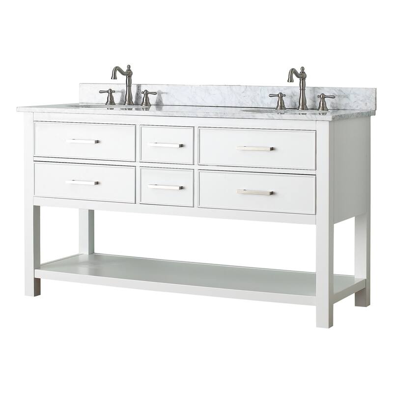 Avanity Brooks 61-inch White Vanity Combo with Top and Sink