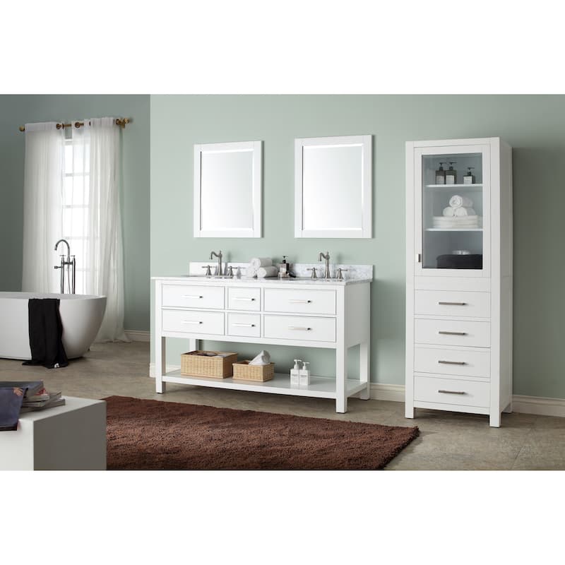 Avanity Brooks 61-inch White Vanity Combo with Top and Sink