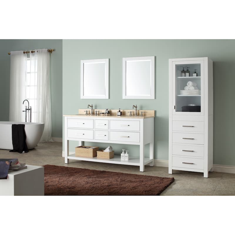 Avanity Brooks 61-inch White Vanity Combo with Top and Sink