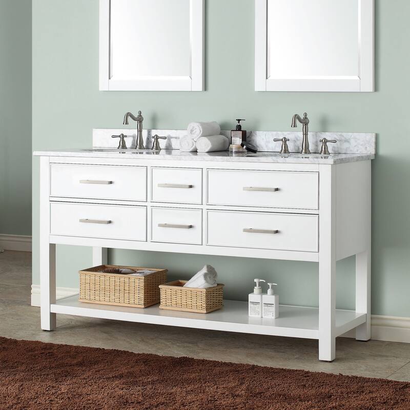 Avanity Brooks 61-inch White Vanity Combo with Top and Sink