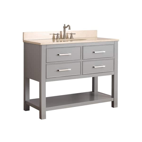 Shop Avanity Brooks 43 Inch Chilled Grey Vanity Combo With Top And Sink Overstock 9378871 Black Granite