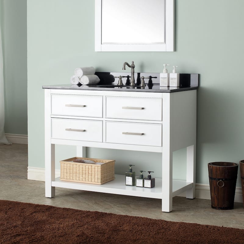 Avanity Brooks White 43-inch Vanity Combo with Top and Sink