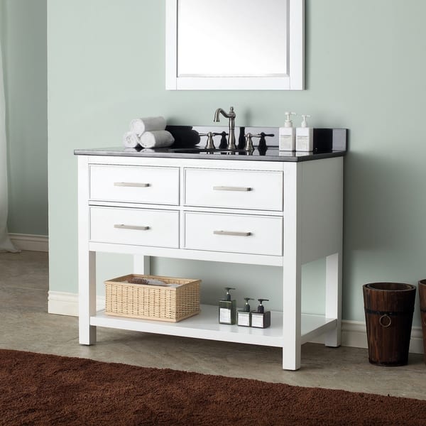 Shop Avanity Brooks White 43 Inch Vanity Combo With Top And Sink