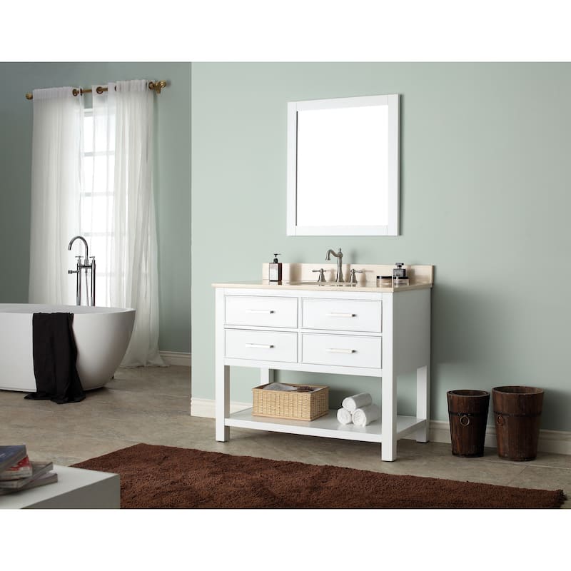 Avanity Brooks White 43-inch Vanity Combo with Top and Sink