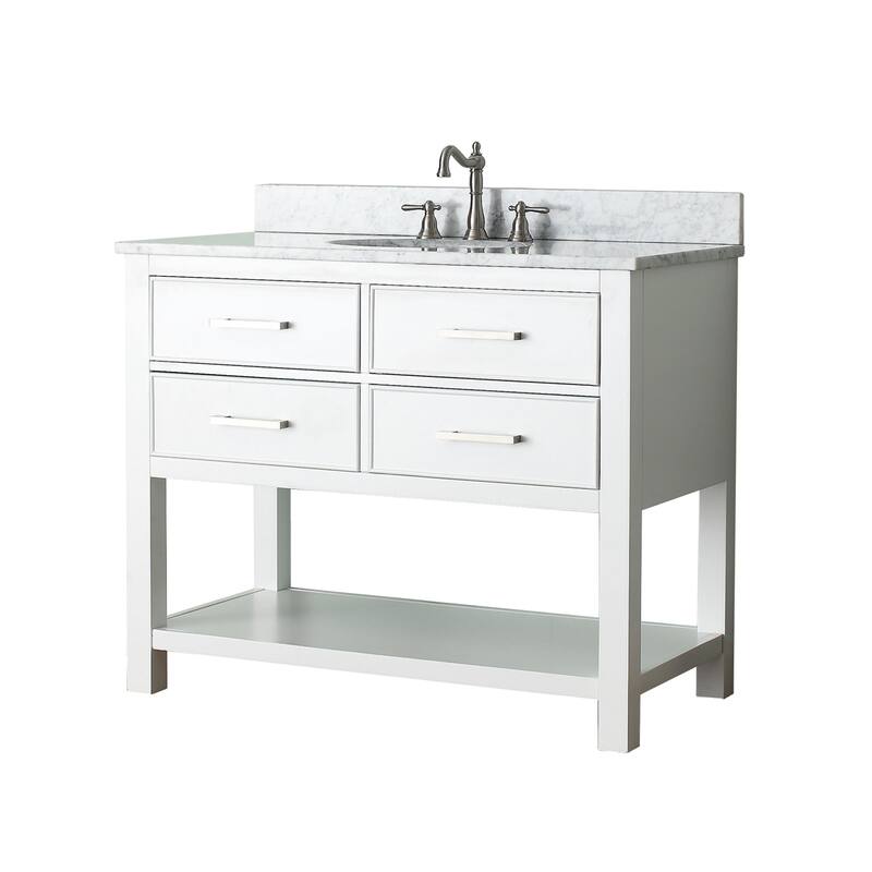 Avanity Brooks White 43-inch Vanity Combo with Top and Sink