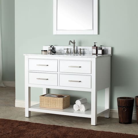 Avanity Brooks White 43-inch Vanity Combo with Top and Sink