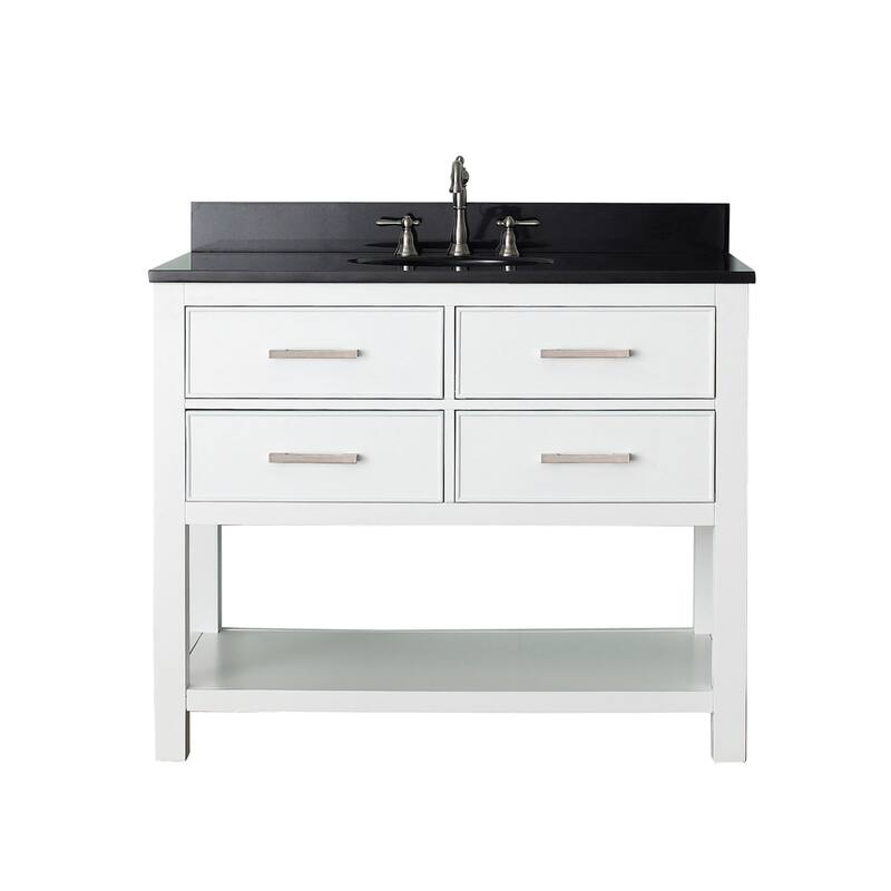 Avanity Brooks White 43-inch Vanity Combo with Top and Sink